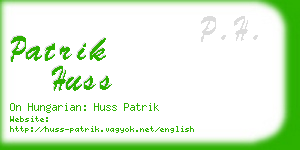 patrik huss business card